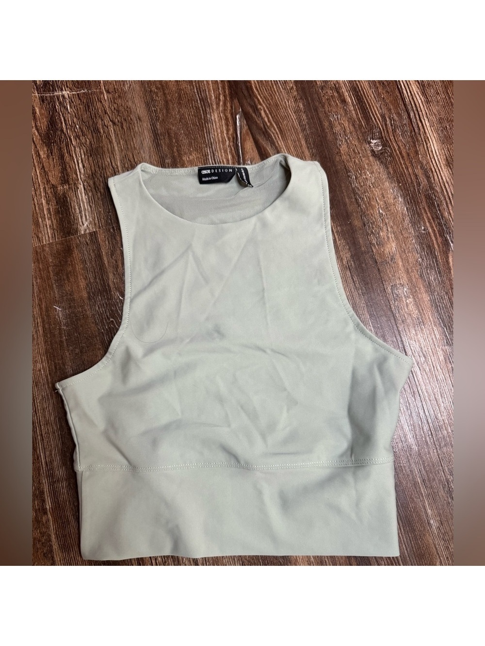 NEW asos weekend collective pastel green and white racerback athletic gym  tank